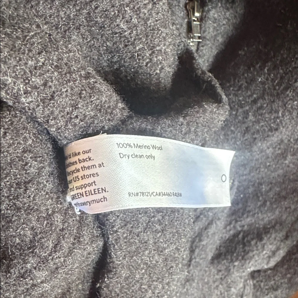 Eileen Fisher Charcoal Zipper Cardigan kids size large